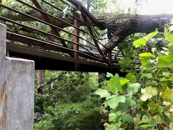 Bolin Creek Bridge Damaged