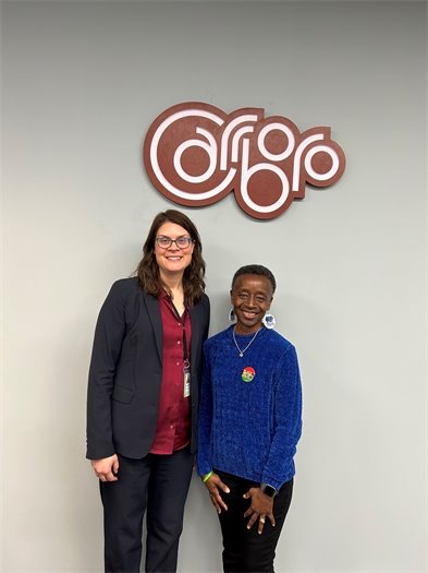 Amy Armbruster and Mayor Barbara Foushee