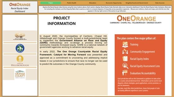 One Orange Racial Equity Index Screen Shot