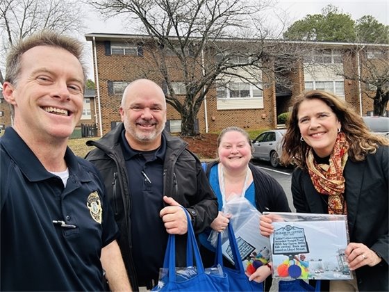 Carrboro Police Department team to distribute calendars 