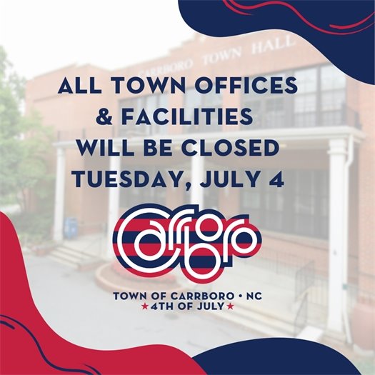 All town offices and facilities will be closed Tuesday, July 4