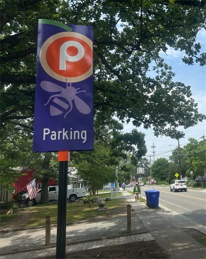 Parking signage for Carrboro