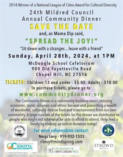 Flyer for 2024 Community Dinner