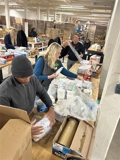Town Manager's Office volunteering at the Diaper Bank