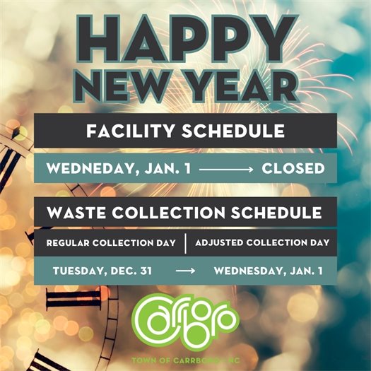 New Years Service Schedule Graphic