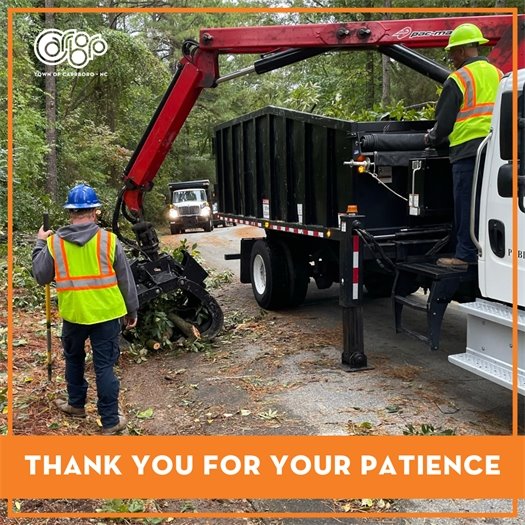 Public Works clearing away excess storm debris