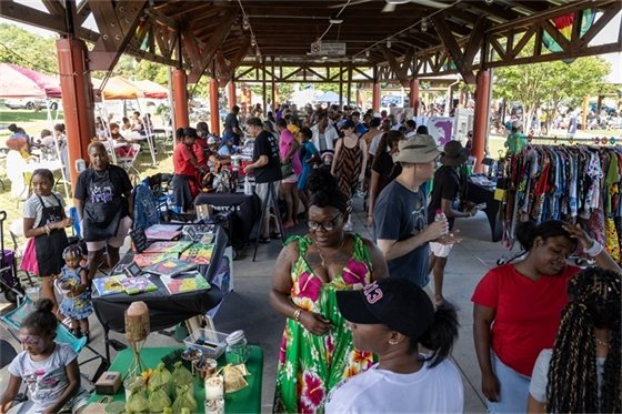 Juneteenth 2025 Celebration crowd at Town Commons