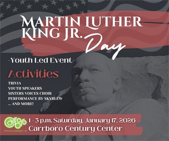 Save the Date for MLK Jr. Day with image of MLK Statue