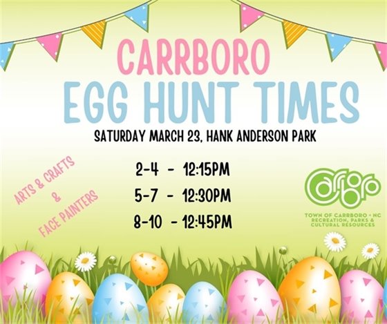 Community Egg Hunt Times for each age group