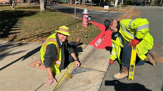 Public works and red curb