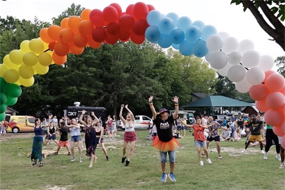 Carrboro Community dances Zumba with Oscar Garcia at the Carrboro Town Commons