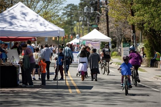 Community enjoying Open Streets 2024