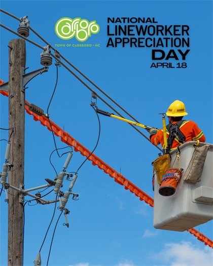 Lineworker working on Power Poll