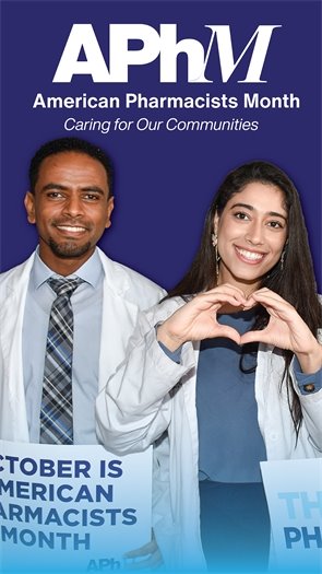 two pharmacists in lab coats representing American Pharmacists Month