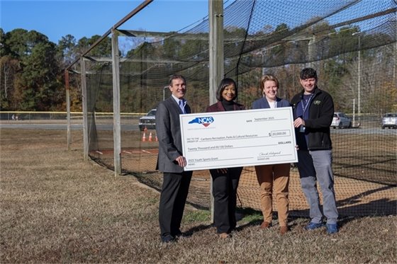 Carrboro receives grant check at Anderson Park