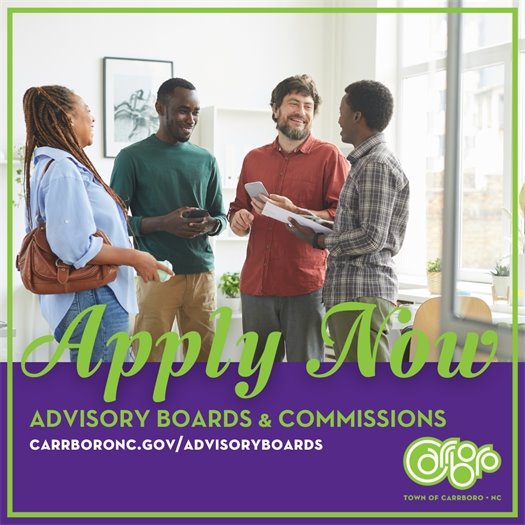 Put your ideas into action! Apply to serve the Town of Carrboro