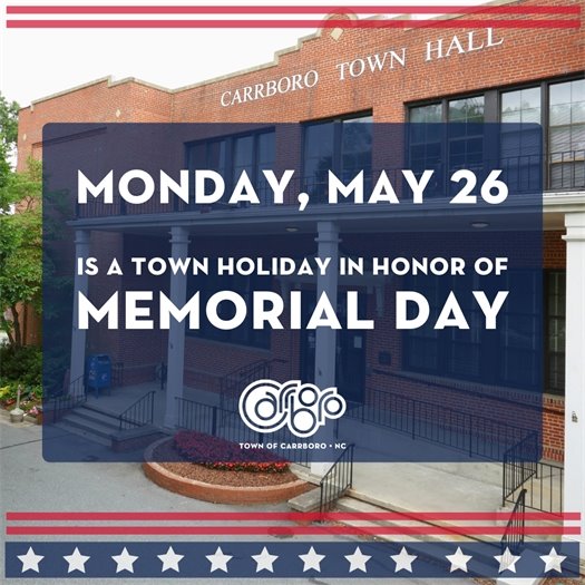 Memorial Day Holiday with Town Hall in background