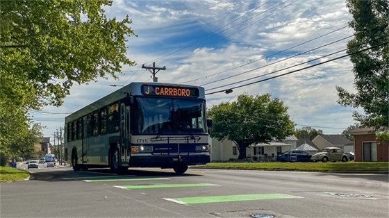 Carrboro Transit Bus on Jones Ferry Road