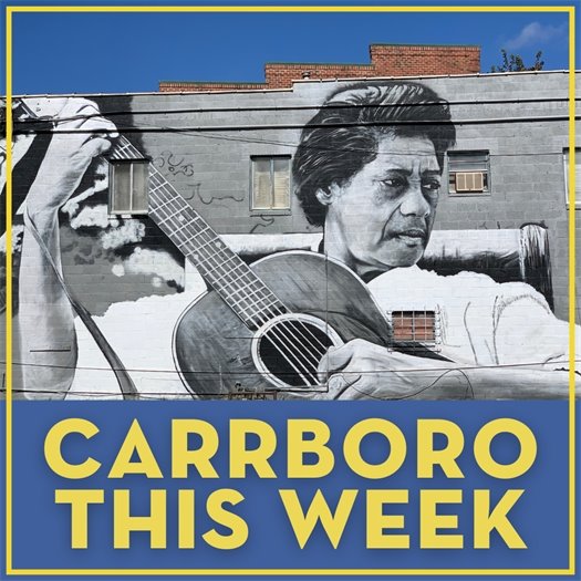 Carrboro Town Hall lit up during the Holiday Tree Lighting