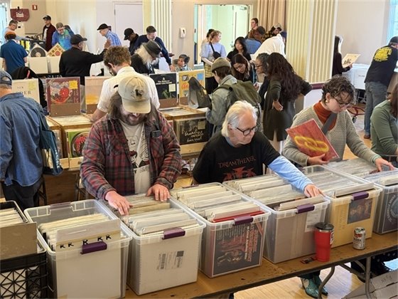 People checking out the CD and Record Show in April 2025