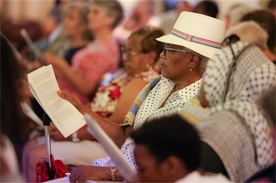 Woman at FD Community Reading 2025