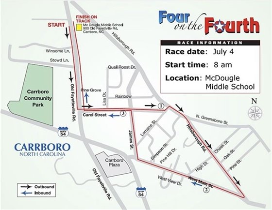 map for Four on the Fourth Race