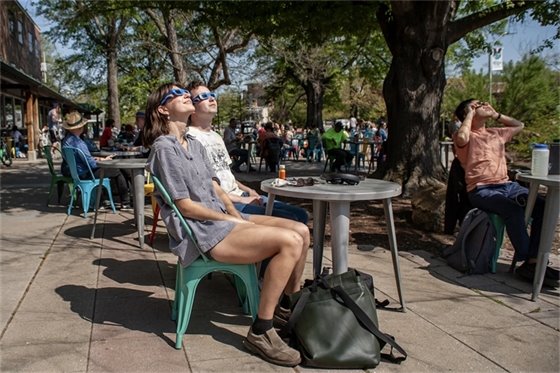 Weaver Street Watching the Solar Eclipse
