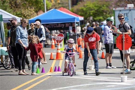 Kids at Bike Garden at Open Streets