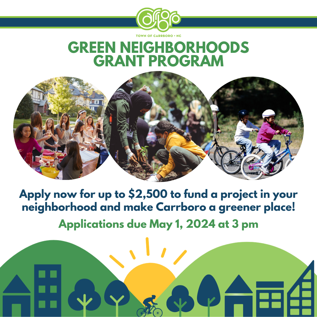 Graphic with information on the 2024 Green Neighborhoods Grant Program