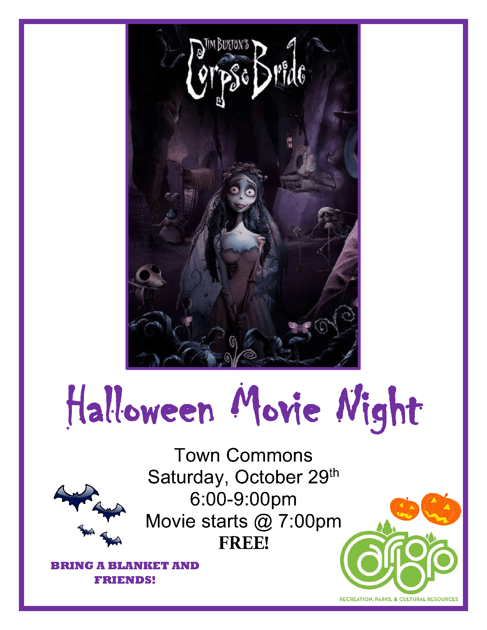 Halloween Movie Night Flyer 2022