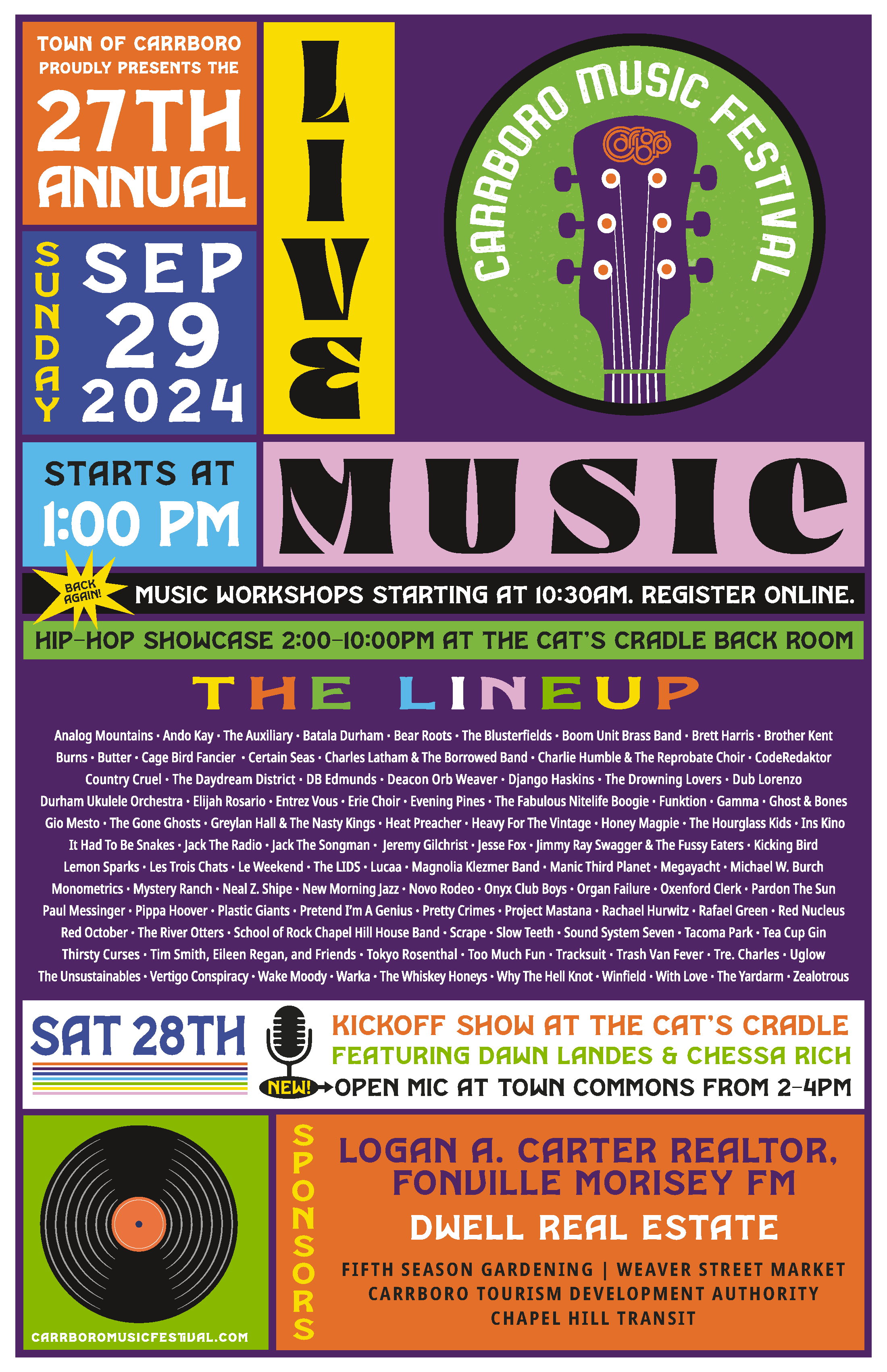 2024 Carrboro Music Festival Poster