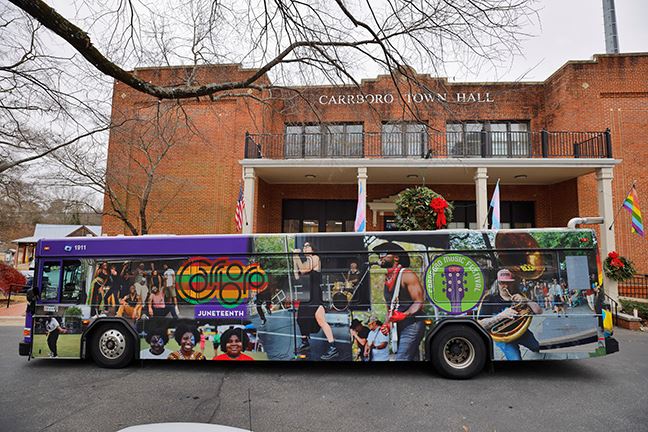 Carrboro Bus Wrap Side One